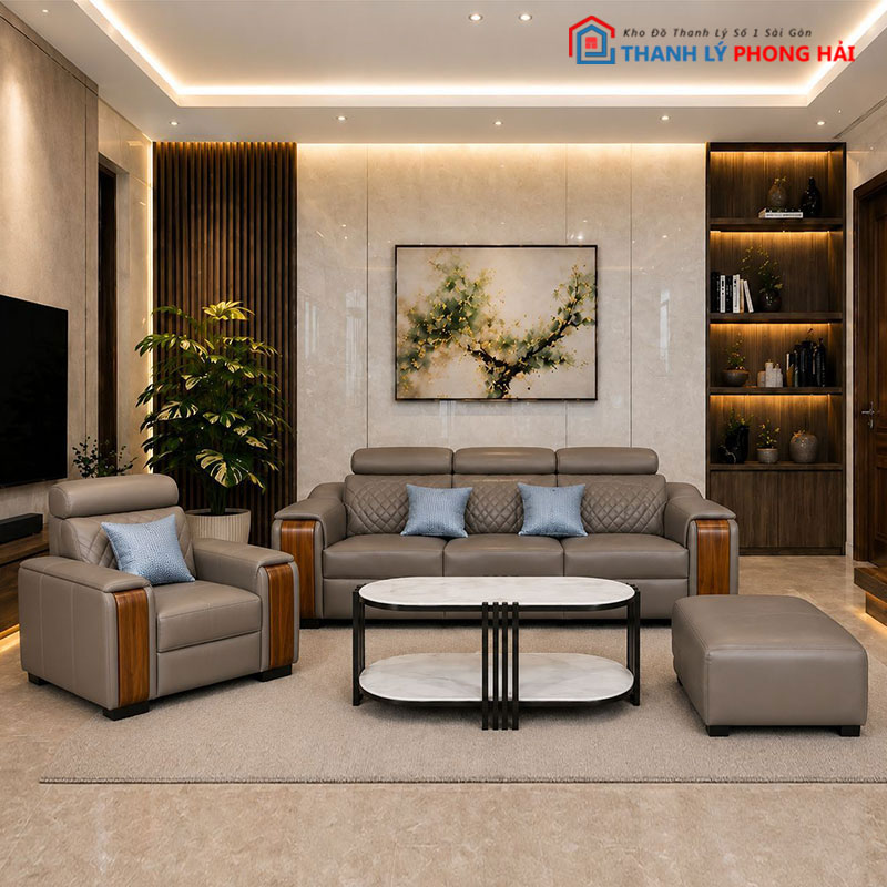 bo-sofa-camell-go-boc-da-moi-99-2 Bộ Sofa Camell Go Bọc Da Mới 99% (Nhiều Màu)
