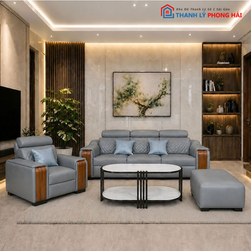 bo-sofa-camell-go-boc-da-moi-99-6 Bộ Sofa Camell Go Bọc Da Mới 99% (Nhiều Màu)