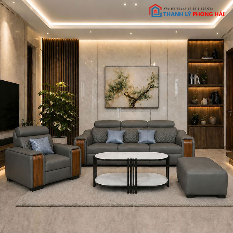 bo-sofa-camell-go-boc-da-moi-99-7 Bộ Sofa Camell Go Bọc Da Mới 99% (Nhiều Màu)
