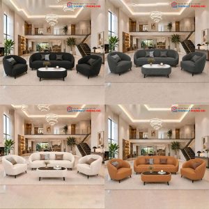 Bộ Sofa Da Bella Kèm Bàn Trà Mới 99%