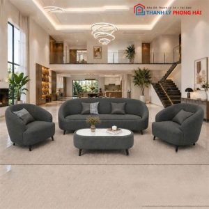 Bộ Sofa Da Bella Kèm Bàn Trà Mới 99%