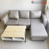 Bộ Sofa Da Góc L Kèm Bàn Trà Cũ