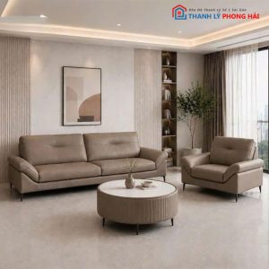 Bộ Sofa Da Hitachi Kèm Bàn Trà Mới 99%