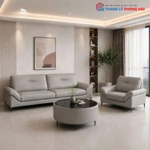 Bộ Sofa Da Hitachi Kèm Bàn Trà Mới 99%