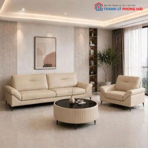 Bộ Sofa Da Hitachi Kèm Bàn Trà Mới 99%