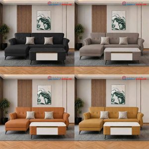 Bộ Sofa Da Nordic Góc L Kèm Bàn Mới 99%