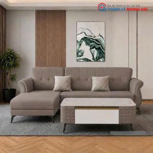 Bộ Sofa Da Nordic Góc L Kèm Bàn Mới 99%