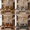 Bộ Sofa Da Sony Kèm Bàn Và 2 Đôn Mới 99%