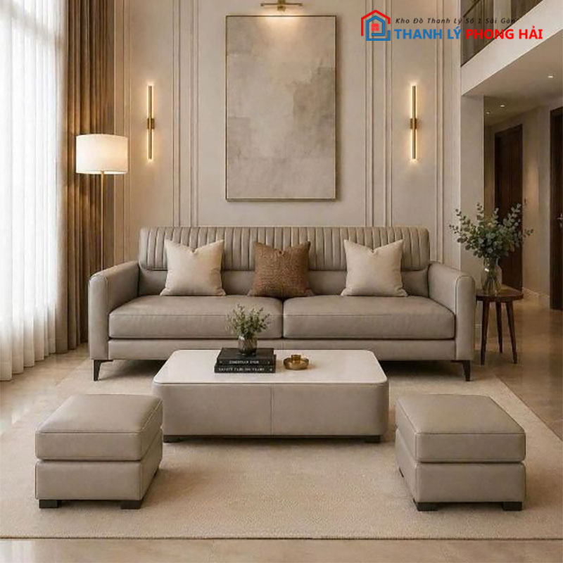 bo-sofa-da-sony-kem-ban-va-2-don-6 Bộ Sofa Da Sony Kèm Bàn Và 2 Đôn Mới 99%