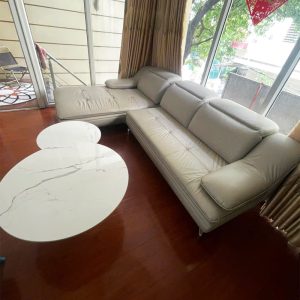 Bộ Sofa Góc L Bọc Da Cao Cấp Kèm Bàn Đôi Cũ