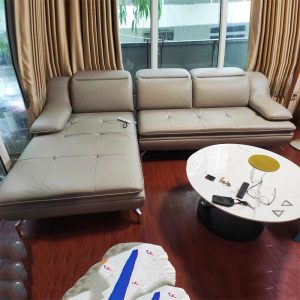 Bộ Sofa Góc L Bọc Da Cao Cấp Kèm Bàn Đôi Cũ