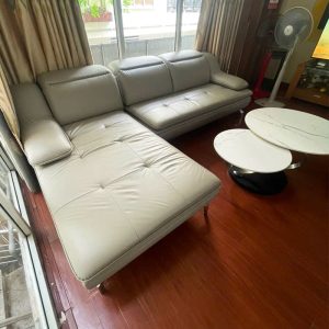 Bộ Sofa Góc L Bọc Da Cao Cấp Kèm Bàn Đôi Cũ