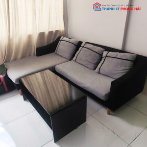 Bộ Sofa Góc L Kèm Bàn Kính Cũ