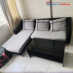 Bộ Sofa Góc L Kèm Bàn Kính Cũ
