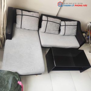 Bộ Sofa Góc L Kèm Bàn Kính Cũ