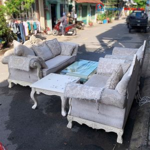 Bộ Sofa Hoàng Gia Bọc Nhung 5 Món Cũ