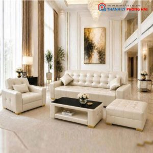 Thanh Lý Bộ Sofa Porsche Đính Nút Mới 99%