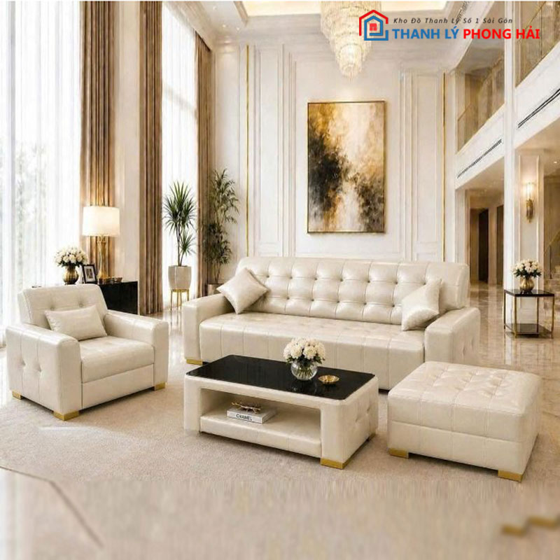 bo-sofa-porsche-dinh-nut-2 Thanh Lý Bộ Sofa Porsche Đính Nút Mới 99%