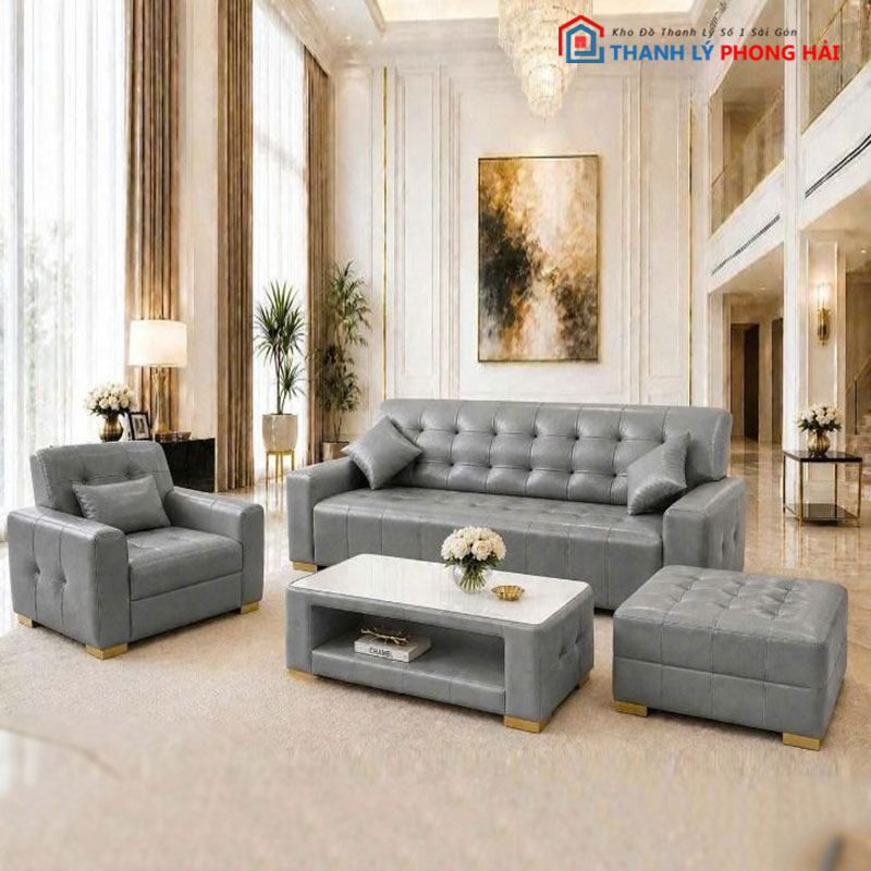 bo-sofa-porsche-dinh-nut-4 Thanh Lý Bộ Sofa Porsche Đính Nút Mới 99%