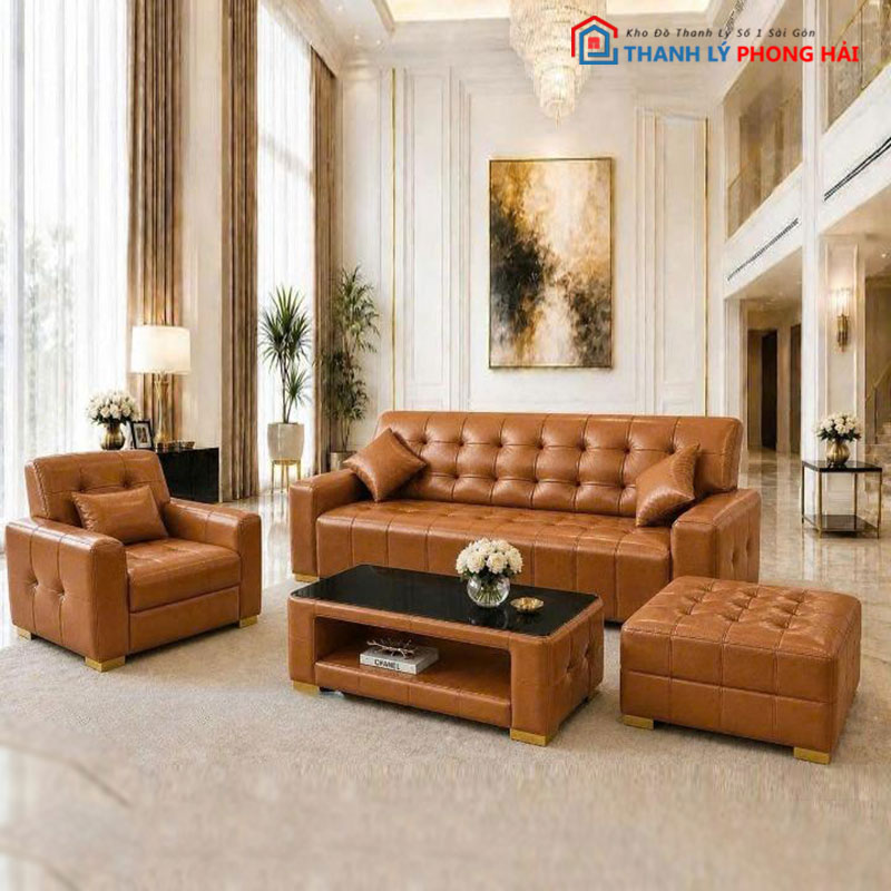 bo-sofa-porsche-dinh-nut-5 Thanh Lý Bộ Sofa Porsche Đính Nút Mới 99%