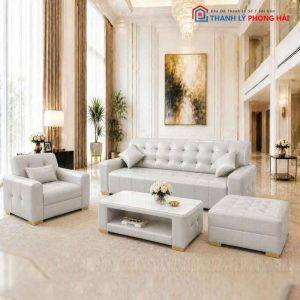 Thanh Lý Bộ Sofa Porsche Đính Nút Mới 99%