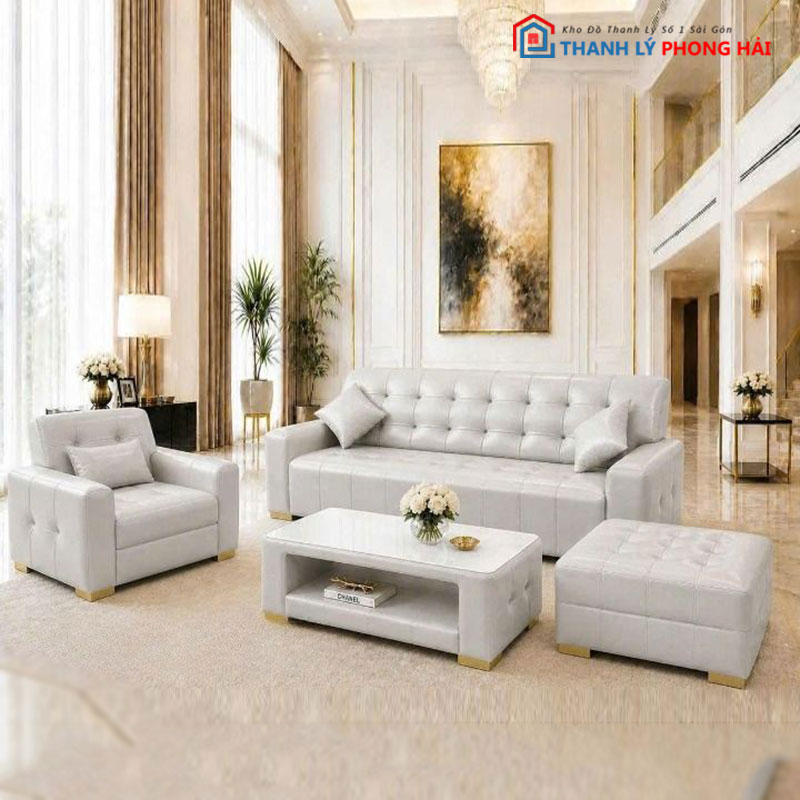 bo-sofa-porsche-dinh-nut-6 Thanh Lý Bộ Sofa Porsche Đính Nút Mới 99%