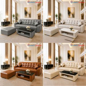 Bộ Sofa Porsche Đính Nút Cao Cấp Mới 99% (Nhiều Màu)