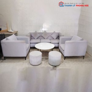 Bộ Sofa Tiếp Khách Màu Xám Cũ