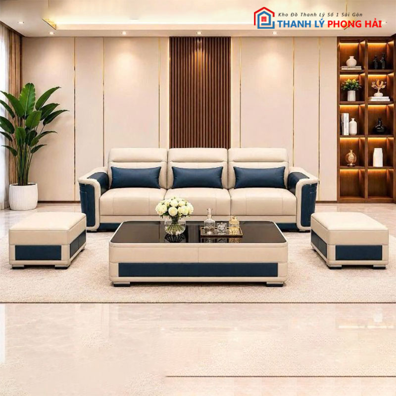 bo-sofa-toshiba-boc-da-7 Bộ Sofa Toshiba Bọc Da Mới 99% (Nhiều Màu)