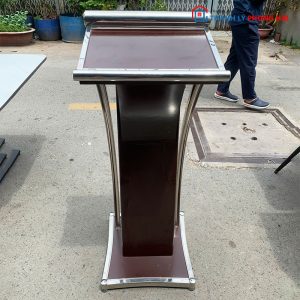 Bục Phát Biểu Bằng Gỗ Khung Inox Cũ