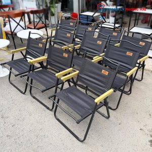Ghế Camping Lưới Tay Gỗ Cũ