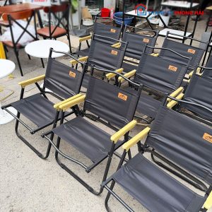 Ghế Camping Lưới Tay Gỗ Cũ