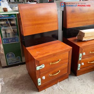 Ghế Kèm Tủ Tab Gỗ 2 Ngăn Kéo Cũ
