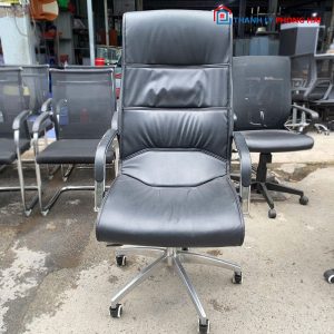 Ghế Trưởng Phòng Lưng Cao Bọc Da Đen Cũ