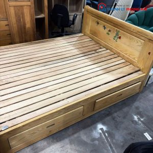 Giường Ngủ 1m6 2 Hộc Cũ Gỗ Tự Nhiên