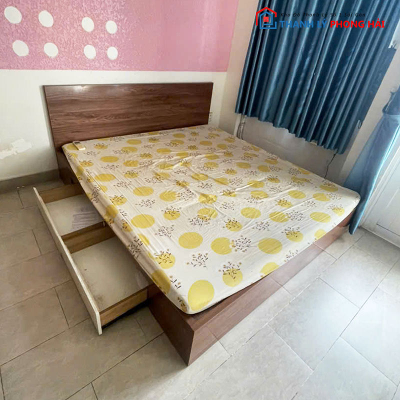 giuong-ngu-go-mdf-cu-3 Giường Ngủ Gỗ MDF Cũ Kèm 2 Hộc Kéo