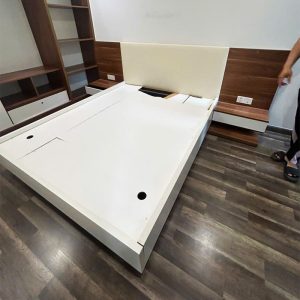 Giường Ngủ MDF Kèm 2 Tủ Tab Đầu Giường Cũ