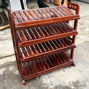 Kệ Dép Gỗ Tự Nhiên 4 Tầng Cũ