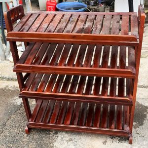 Kệ Dép Gỗ Tự Nhiên 4 Tầng Cũ