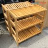 Kệ Giày Dép Gỗ Tự Nhiên 3 Tầng Cũ