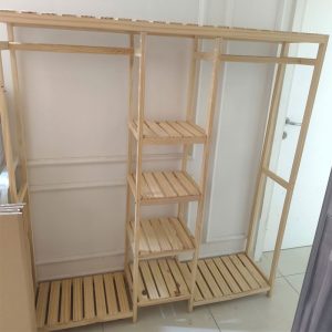 Kệ Treo Đồ Bằng Gỗ 1m4 Cũ