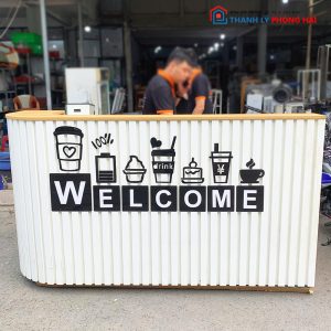 Quầy Lễ Tân Kiểu Bo Cong 2m Cũ