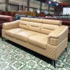 Sofa Băng Da 3 Chỗ Màu Kem Mới 99%