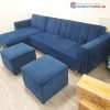 Sofa Bed Góc L 2m4 Bọc Nhung Xanh Cũ