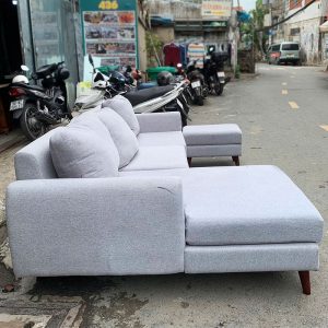 Sofa Góc L Kèm Đôn Màu Xám Cũ