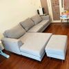 Sofa Góc L Kèm Đôn Màu Xám Cũ