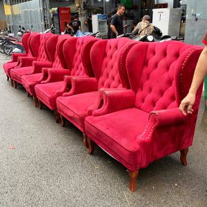 Sofa Nail Hoàng Gia Đính Nút Bọc Nhung Cũ