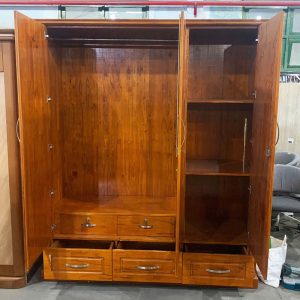 Tủ Gỗ Tự Nhiên 3 Cánh 3 Hộc Kéo Cũ