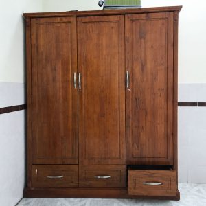 Tủ Gỗ Tự Nhiên 3 Cánh 3 Hộc Kéo Cũ