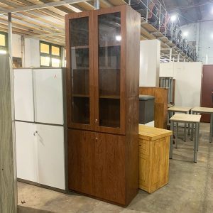 Tủ Hồ Sơ 4 Cánh Gỗ MDF Cửa Kính Cũ
